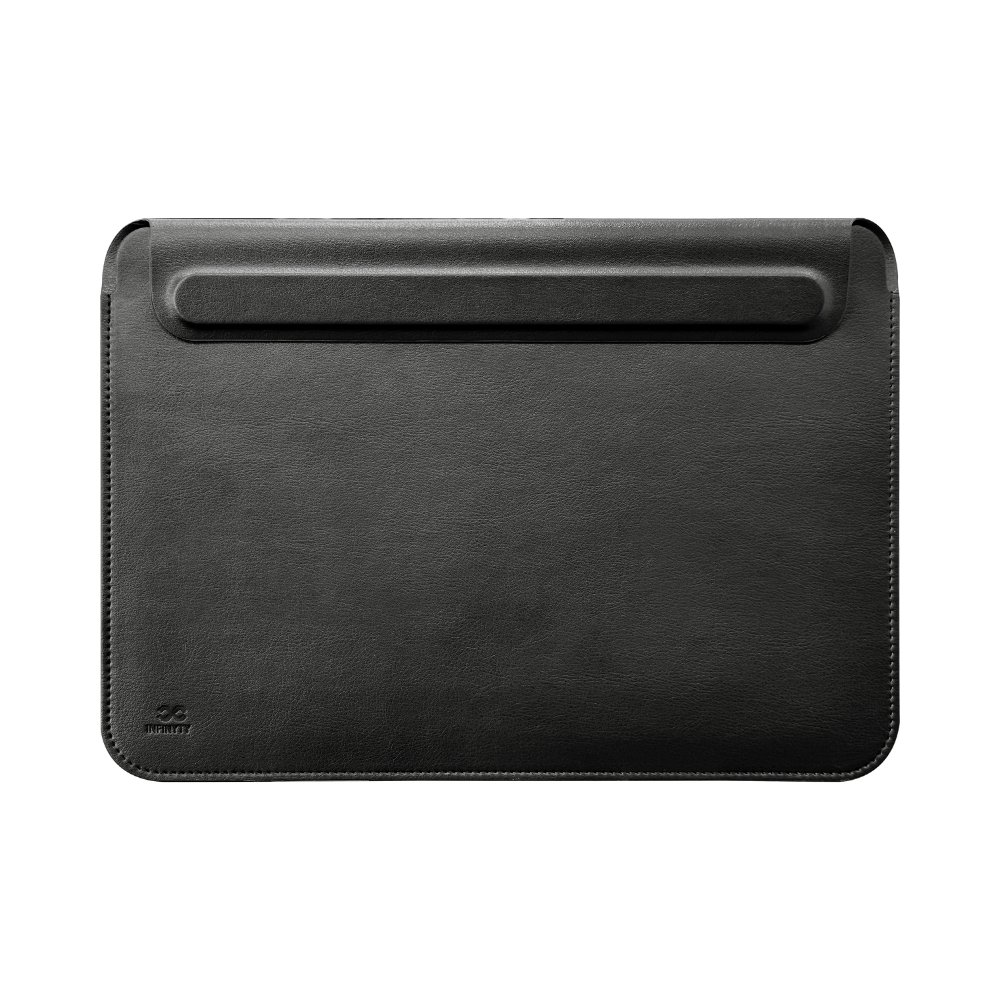 1 MacBook 13.6" Leather Sleeve with Stand - Eleve (Black)