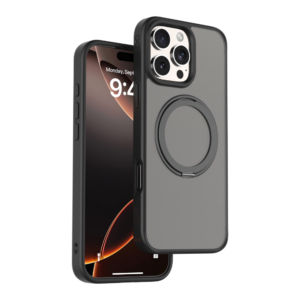 iPhone 16 Pro Case with Ring Stand- Pristine (Black Titanium)