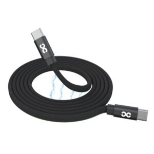 Flat Magnetic C-to-C Charging Cable-Mag Loop(100W,1m, Black)