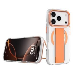 iPhone 17 Pro Max Case with Orange Grip & Camera Stand