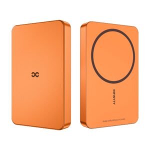 Power Bank 10000mAh Wired/Wireless Charging,Ultra-Slim,Orange